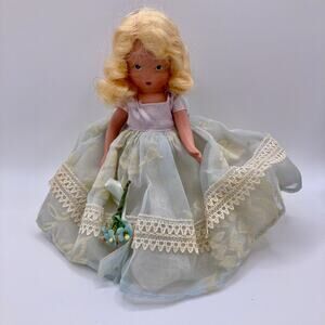 Vintage 40s Nancy Ann Storybook Doll 5.5" A Flower Girl for May #191 Bisque